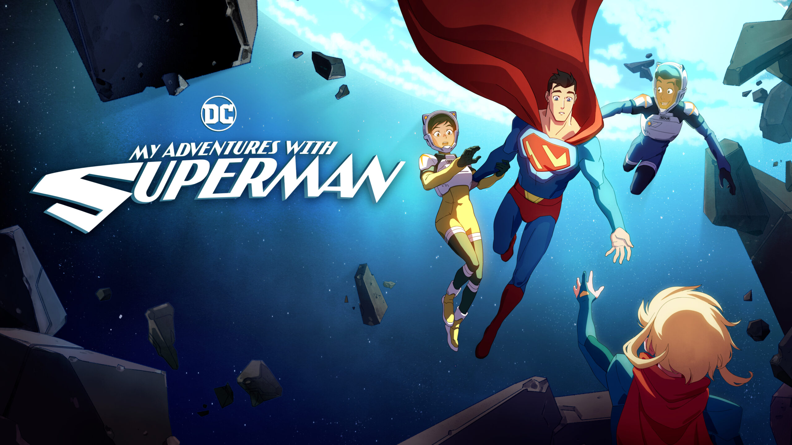 Official key art for Jake Wyatt, Brendan Clougher, and Josie Campbell's action-adventure animated series, My Adventures with Superman Season 2