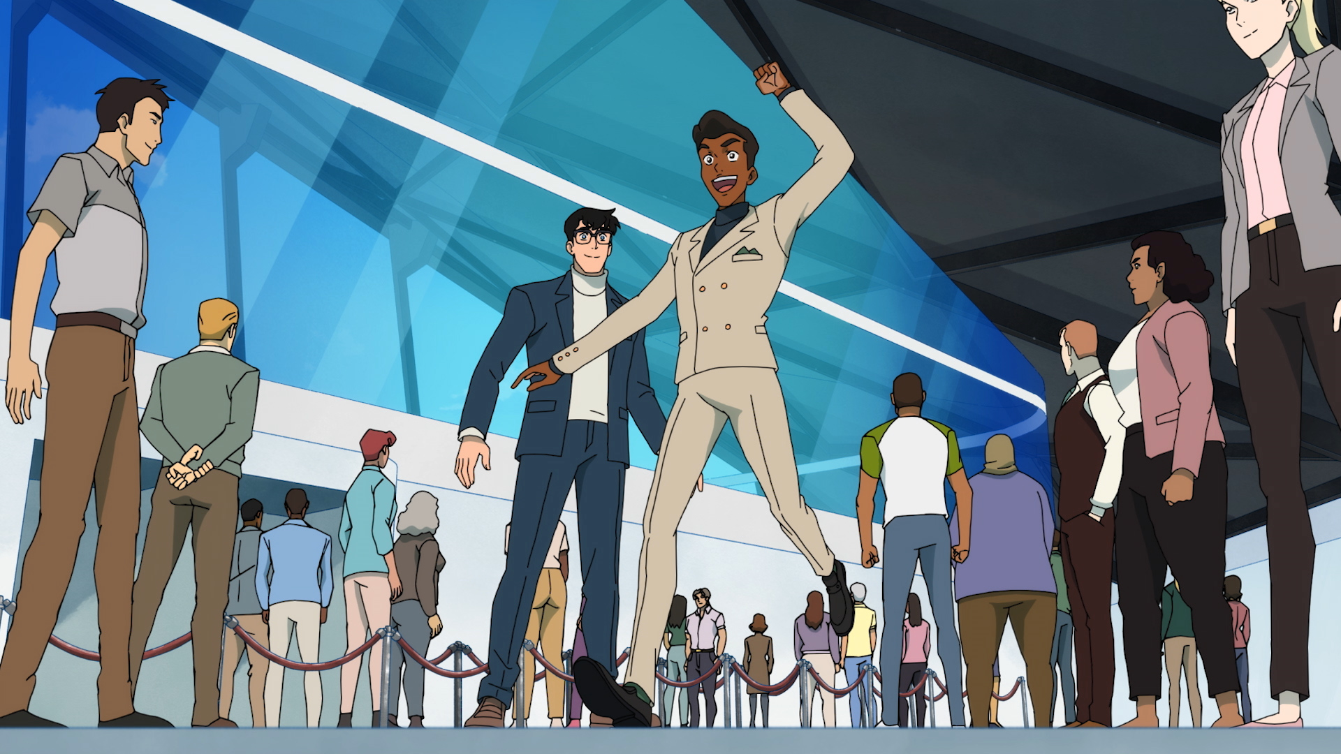 Jack Quaid as Clark Kent and Ishmel Sahid in Jake Wyatt, Brendan Clougher, and Josie Campbell's action-adventure animated series, My Adventures with Superman Season 2 Episode 4