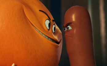 Sam Richardson as Orange Julius and Seth Rogen as Frank in Seth Rogen, Evan Goldberg, Kyle Hunter, and Ariel Shaffir's Prime Video adult animated comedy limited series, Sausage Party Foodtopia