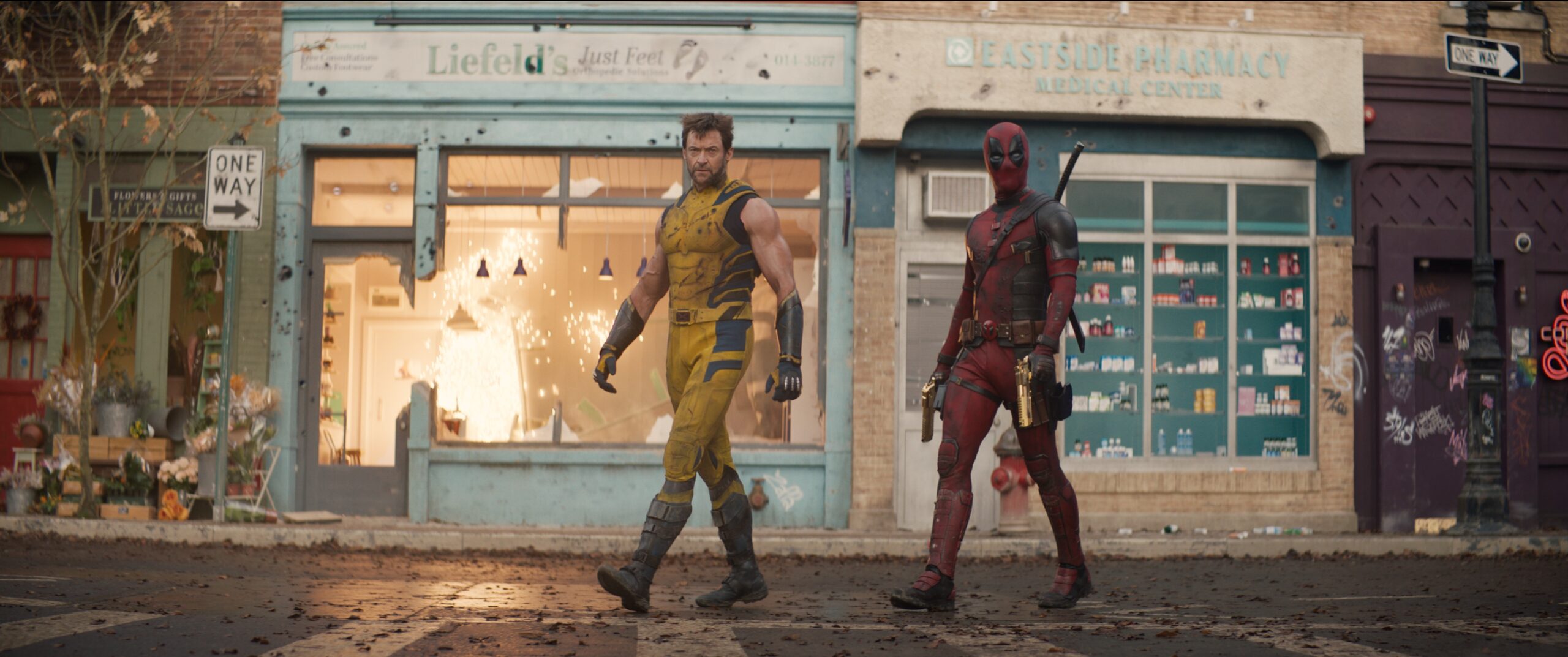 Hugh Jackman and Ryan Reynolds in 20th Century Studios and Marvel Studios' Deadpool and Wolverine