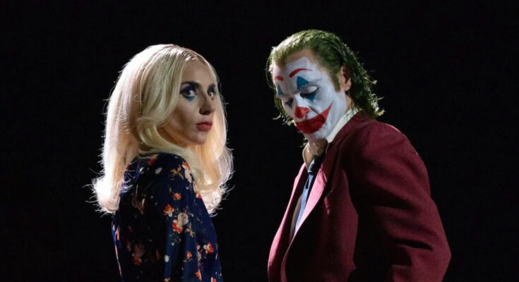 Lady Gaga as Harley Quinn and Joaquin Phoenix as Arthur Fleck in Todd Phillips and Scott Silver's Joker Folie a Deux