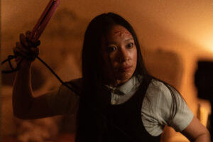 Jess Hong in Sasha Rainbow, Hweiling Ow, Mia Maramara, and Lee Murray’s Shudder psychological body horror drama thriller film, Grafted