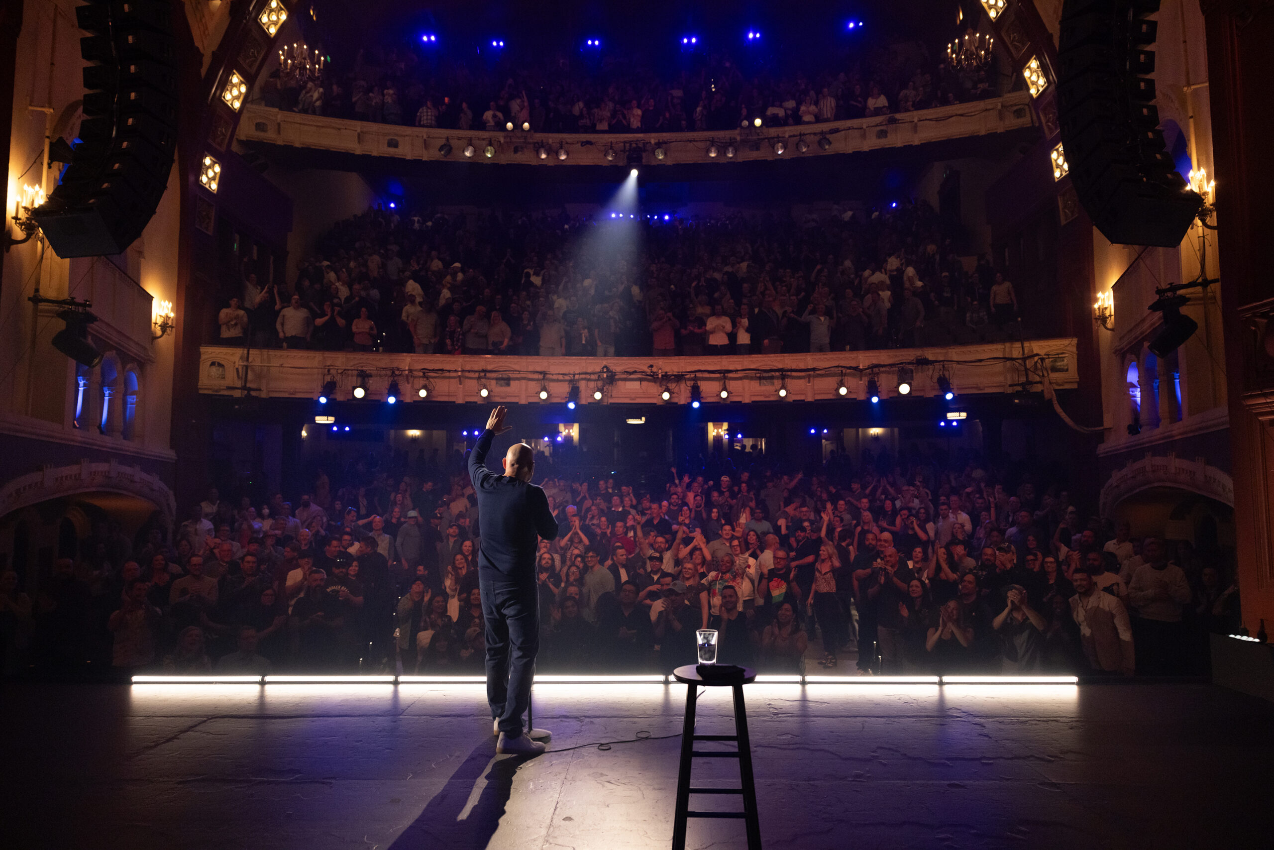 A still from the Hulu stand up comedy special, Bill Burr Drop Dead Years