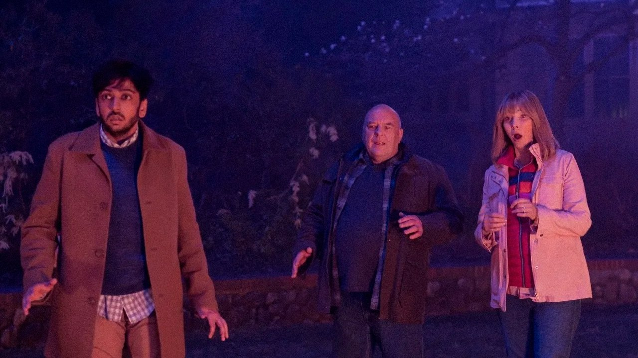 Nik Dodani, Dean Norris, and Lisa Kudrow in Craig Johnson and Kent Sublette's Max horror comedy movie, The Parenting